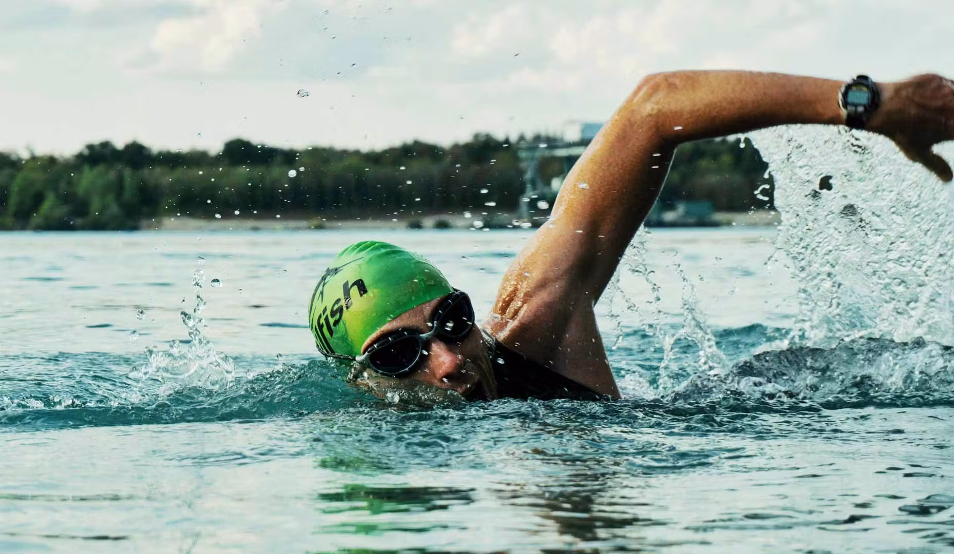 man swimming